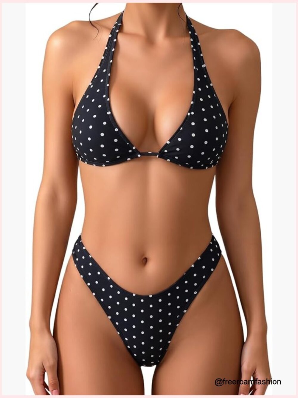 Women's Triangle Thong Bikini Set with Stretch Fabric for Beach Vacation